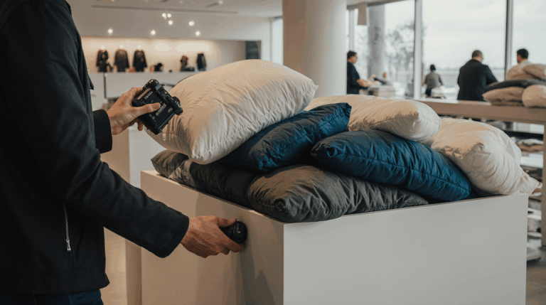 Tekstiilejä laatikossa